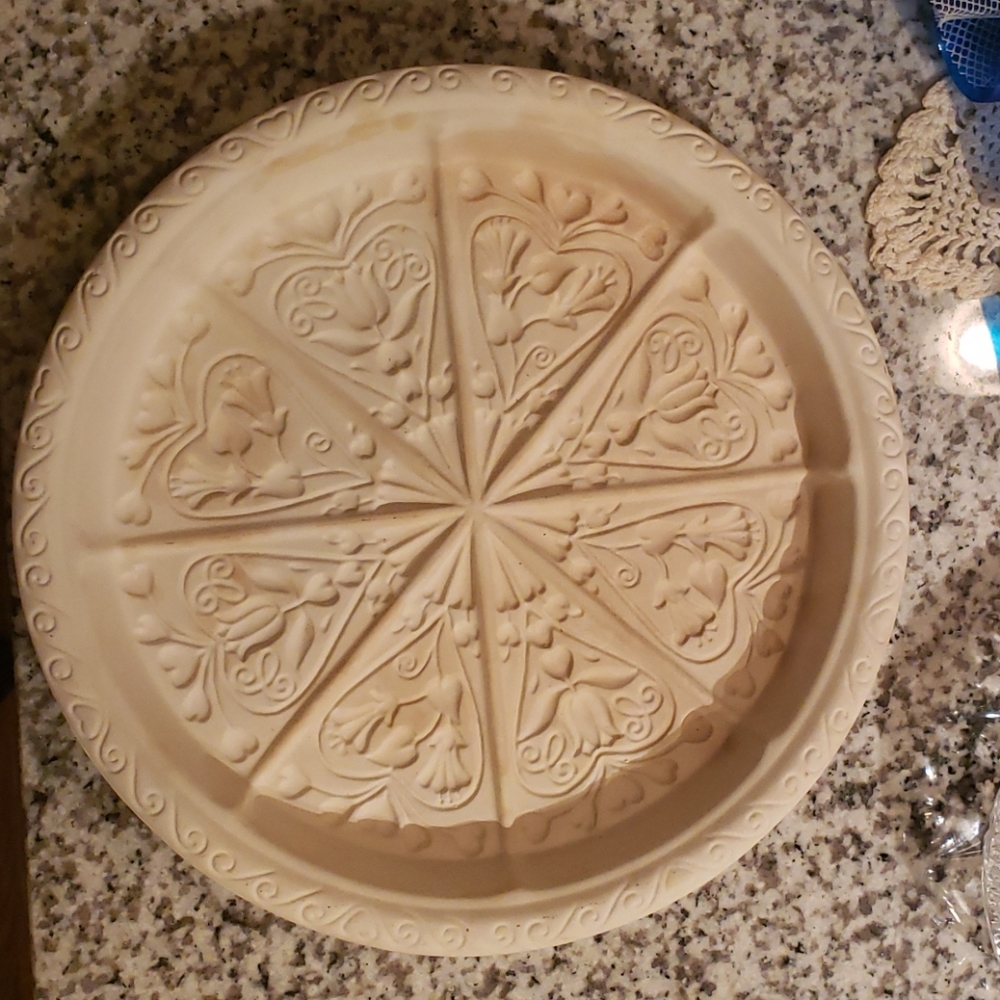 Cookin' Folkart Shortbread Stone Bakeware Bisque
